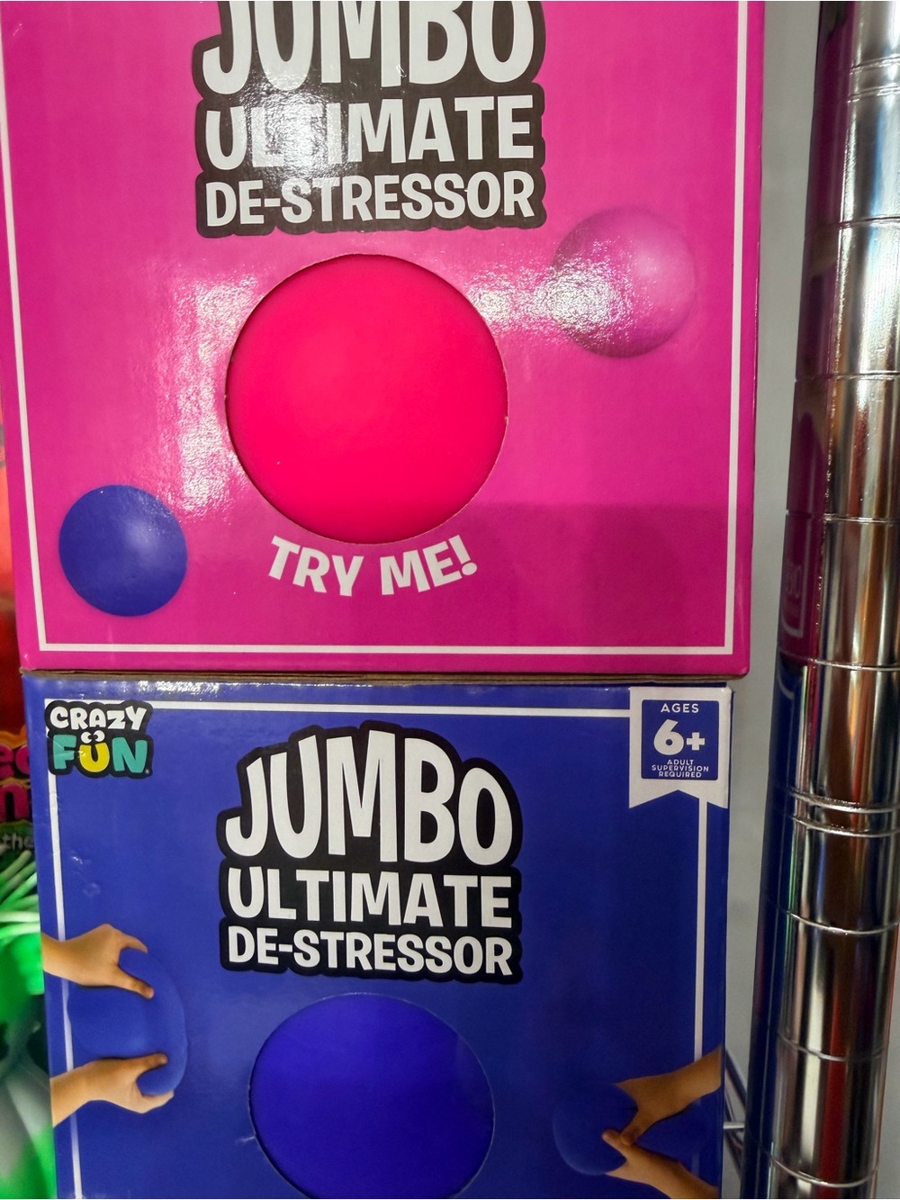 Jumbo Ultimate De-Stressor Ball - Pink or blue